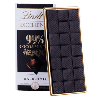 Lindt 瑞士莲 EXCELLENCE特醇 99%可可黑巧克力 50g 排块装