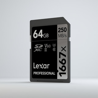 Lexar 雷克沙 1667X SD存储卡 64GB（UHS-II、V60、U3）