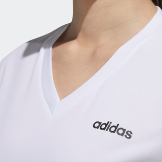 adidas 阿迪达斯 W D2M SOLID T 女子运动T恤 FL3626 白/黑 XS