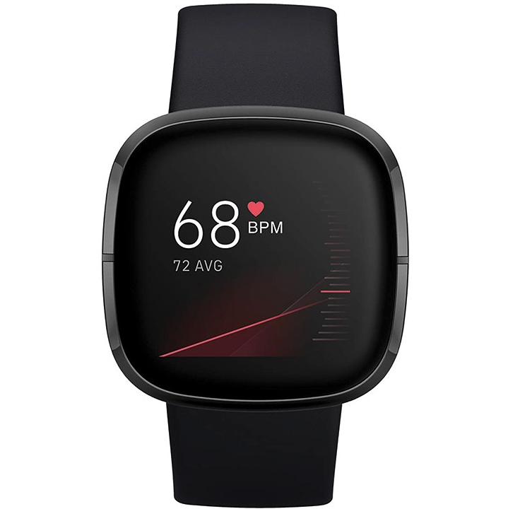 fitbit Sense 智能手表 40mm 黑色 硅胶表带 黑色( GPS、心率）