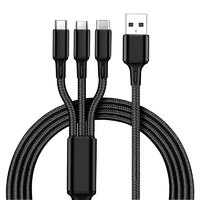 RAGAU 睿高 Lightning Micro USB Type-C 一拖三数据线 1.2m 黑色