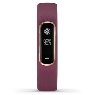GARMIN 佳明 vivosmart 4 智能手环 玫瑰金 硅胶表带 酒红色（血氧、心率监测、防水）