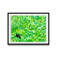 维格列艺术 冀皓天版画《闭上眼的沉睡者》29.7x42cm RISO印刷 艺术品挂画