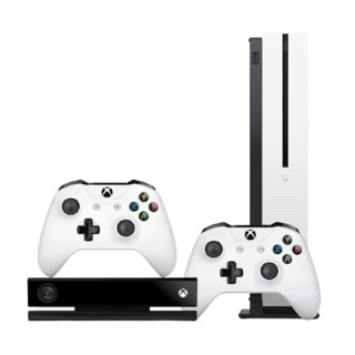 Microsoft 微软 Xbox One S 游戏机 白色 双手柄体感套装