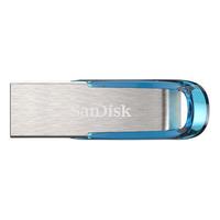 SanDisk 闪迪 CZ73酷铄 USB 3.0 闪存U盘 蓝色 128GB USB+TypeC转接头+挂绳