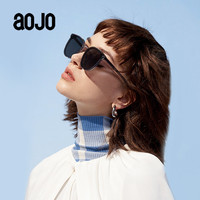 aojo 墨镜遮脸板材男女款 AJ105SG226 偏光防紫外线方圆框太阳镜