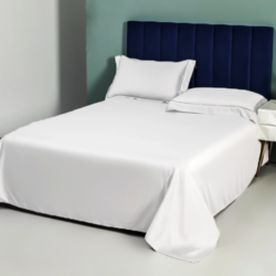 IOVO 然牌 酒店床单 全棉60支纯色被单纯棉双人床罩床裙 230*250cm 白色