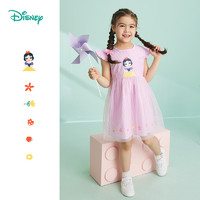 Disney 迪士尼 女儿童条纹公主裙连体衣短袖百褶裙纯色小礼服