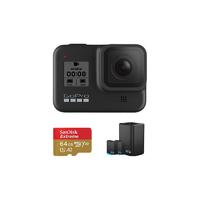 GoPro GoPro HERO8系列 HERO8 Black 4K运动相机 双屏+64G内存卡+双电池充电器 入门续航套装