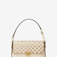 Bradshaw Small Woven Logo and Metallic Leather Shoulder Bag