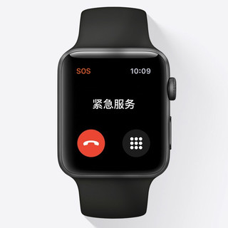 Apple 苹果 Watch Series 3 智能手表 42mm GPS版 深空灰色铝金属表壳 黑色运动型表带（心率）