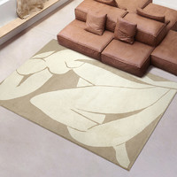 仟象映画 现代抽象马蒂斯客厅地毯卧室简约毛绒床边毯创意家用毯