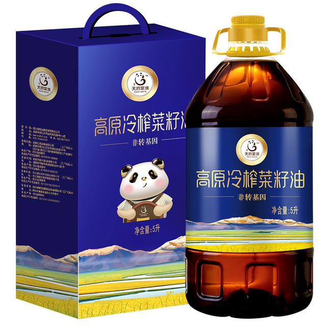 天府菜油 TIAN FU-RAP OIL 高原冷榨菜籽油 5L