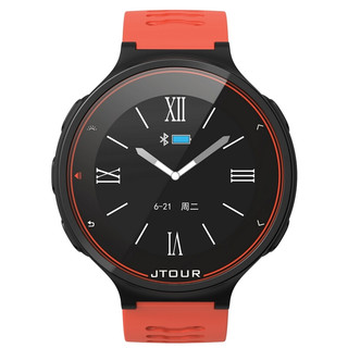 JTOUR 军拓 FREEONE 智能手表 47mm 蕃茄红硅胶表带 (北斗、GPS、心率)
