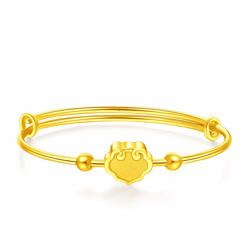 chow tai fook 周大福 eof113 儿童吉祥如意足金手镯 6.9g