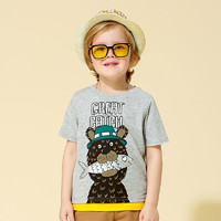I.K 印象童年 男童短袖T恤2020夏装新款小熊印花打底衫中小童洋气上衣