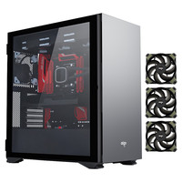 aigo 爱国者 YOGO K1 EATX机箱 半侧透+冰魄X1 高效版 机箱散热风扇 3只装