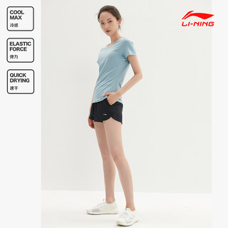 李宁运动套装女款夏季2021新款跑步速干冰丝运动服健身短袖两件套