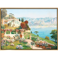 弘舍 阿洛伊斯·亚利格 风景建筑油画《科莫湖》成品尺寸60x45cm 油画布 耀目黑