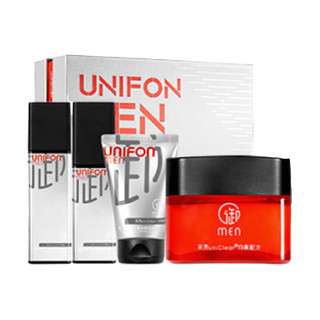 UNIFON MEN 御MEN 男士黑茶护肤礼盒装 (洁面乳100g+爽肤水120ml+保湿露100ml+冰川面霜50g)