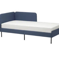 BLÅKULLEN 布洛库伦 软包床架,带转角床头板 基尼萨 中蓝 90x200 厘米