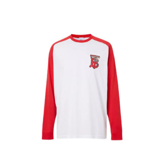 BURBERRY 博柏利 男士长袖衬衫 80248551 白色 / 红色 S