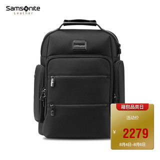 Samsonite 新秀丽 双肩包Samsonite男士商务背包男大容量多隔层电脑包黑色 TW0*09006