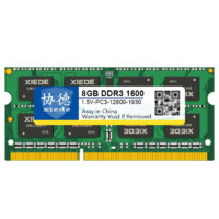 PLUS会员：xiede 协德 PC3-12800 DDR3 1600MHz 笔记本内存 普条 8GB