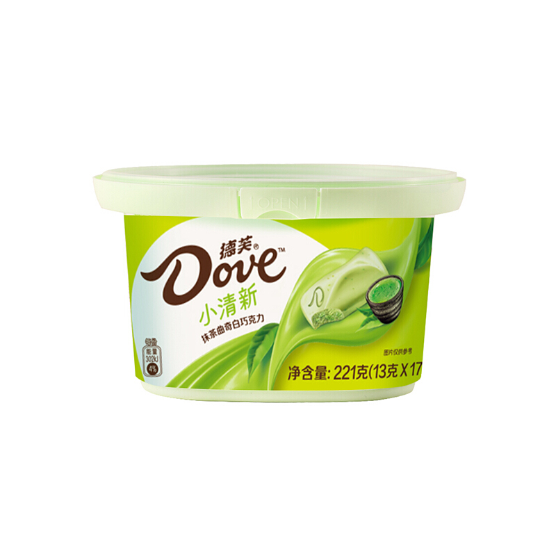 dove 德芙 抹茶曲奇白巧克力 221g