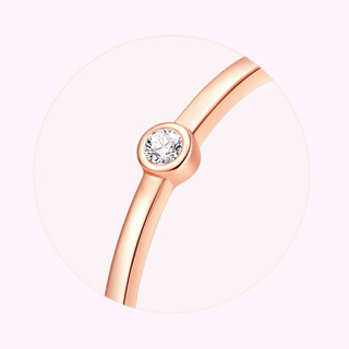 CHOW TAI FOOK 周大福 Ringism系列 NU1939 女士圆形18K玫瑰金钻石戒指 0.01克拉 10号