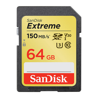 SanDisk 闪迪 单反相机存储卡 微单闪存卡 64G SD卡 170MB/s U3 C10