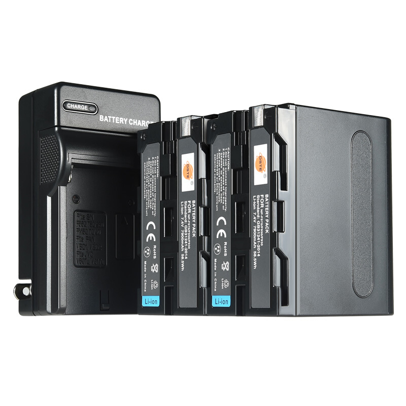 dste 蒂森特 NP-F970 电池 7.4V 7900mAh 充电套装 2块装