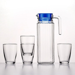 Luminarc 乐美雅 玻璃冷水壶四方条子 1.1L水壶5件套