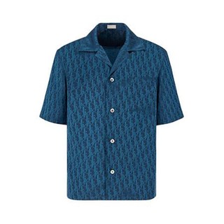 Dior 迪奥 Oblique 男士短袖衬衫 113C519A5050_C585 蓝色 38