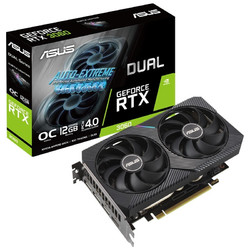 ASUS 华硕 DUAL-RTX 3060-O12G-V2 OC 显卡 12GB 黑色