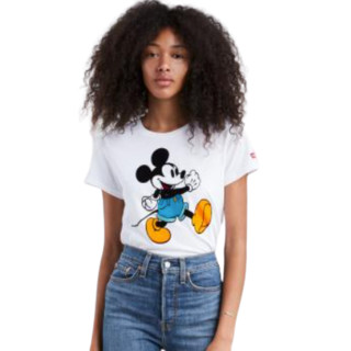 Levi's 李维斯 X DisneyMickeyMouse 女士圆领短袖T恤 173690613 白色 L