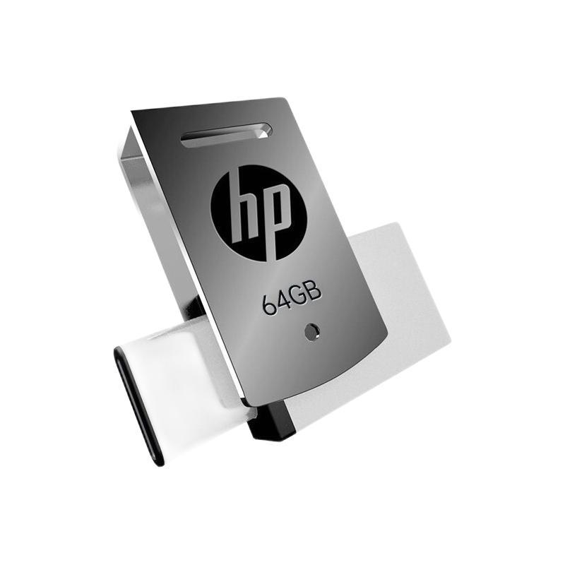 HP 惠普 x5000m USB 3.1 U盘 银色 64GB USB/Type-C双口