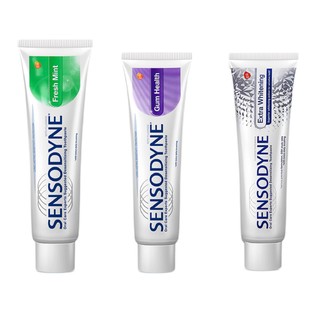 SENSODYNE 舒适达 基础护理系列 抗敏感牙膏套装 (美白配方100g+清新薄荷120g+牙龈护理100g)