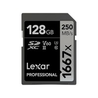 Lexar 雷克沙 1667X SD存储卡 128GB（UHS-Ⅱ、V60、U3）