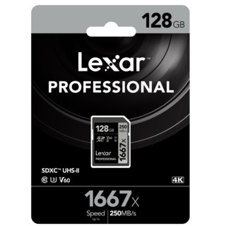 Lexar 雷克沙 1667X SD存储卡 128GB（UHS-Ⅱ、V60、U3）