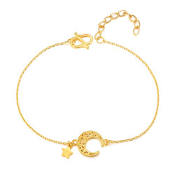 chjjewellery潮宏基scg30000774月明足金手链17cm29g