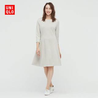 UNIQLO 优衣库 434401 女款双面针织喇叭连衣裙