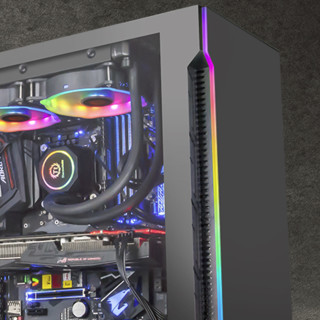 Thermaltake 曜越 CA-1M3-00M1WN-01 RGB ATX机箱 半侧透 含电源 500W 黑色