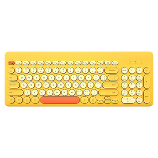 B.O.W 航世 K221 95键 2.4G无线薄膜键盘 柠檬黄 无光