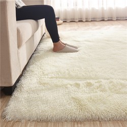 亚亨 丝毛地毯 米白色短绒款 0.5*1.6米