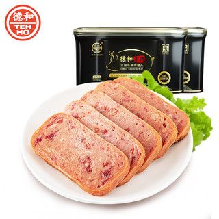 TEH HO 德和 TEHHO）云南黑猪肉火腿午餐肉罐头火锅烧烤方便食品 速食罐头中华198g*2罐