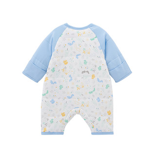 YeeHoO 英氏 丛林嬉戏系列 10095024 婴儿连体衣 和蛤款 月光蓝 90cm