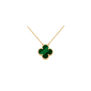 Van Cleef & Arpels 梵克雅宝 Alhambra Vintage Alhambra系列 ARO9VA00 四叶草18K金孔雀石项链