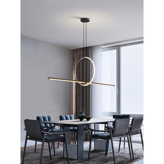 适用于意式极简餐厅吊灯设计师款餐桌吧台灯办公室长条吊灯 直径150CM-三色变光