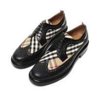BURBERRY 博柏利 Vintage系列 男士休闲皮鞋 80162581 黑色典藏米色 42